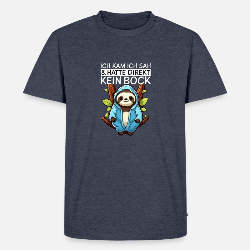 Faultier - Männer Premium Bio T-Shirt - Jeansblau 
