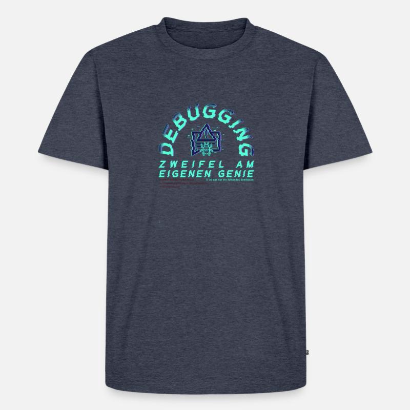 Debugging; Zweifel am eigenen Genie - Männer Premium Bio T-Shirt - Jeansblau 