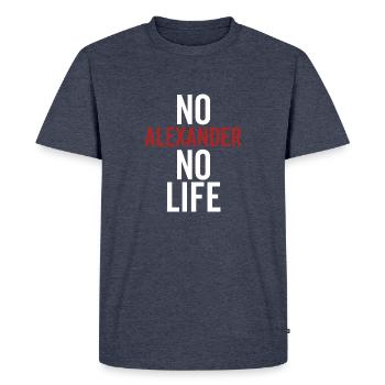 Pas d’Alexandre, pas de vie - T-shirt Premium bio Homme - bleu jeans  - Devant - Nico (187cm)