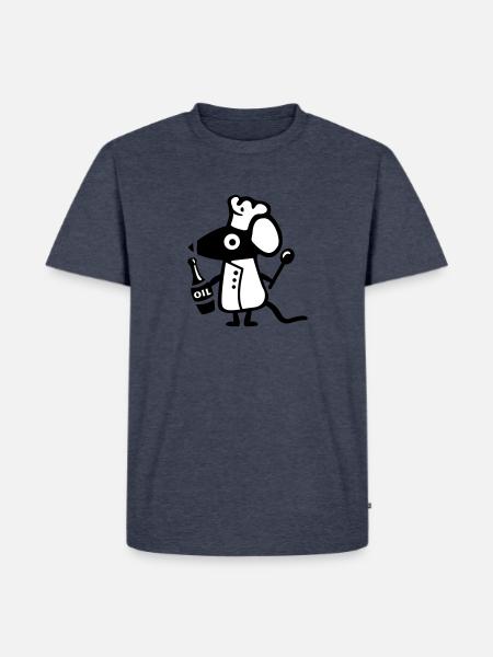 Mouse Koch - rat - Men's Premium Organic T-Shirt - heather denim