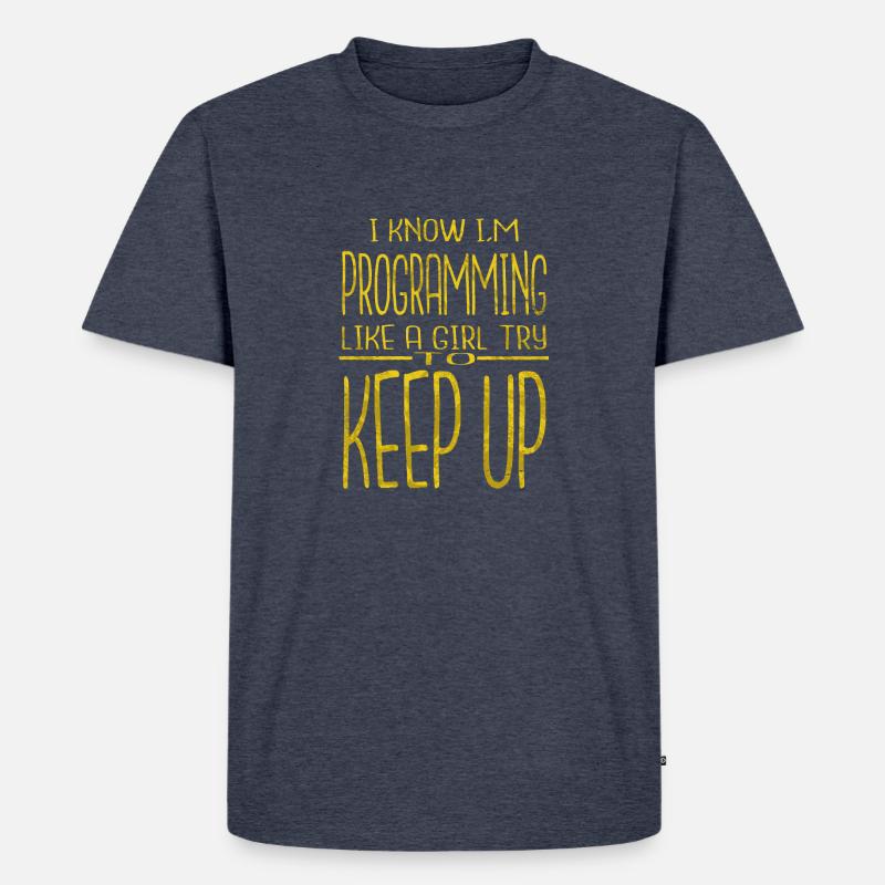 computer science jokes - Männer Premium Bio T-Shirt - Jeansblau 