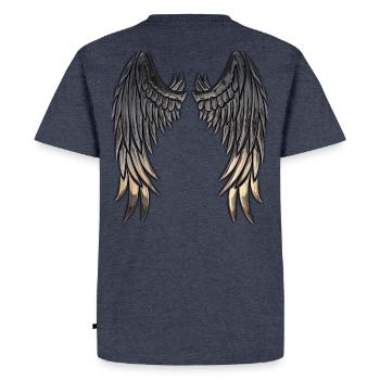 Angel raven wings - T-shirt Premium bio Homme - bleu jeans  - Dos - Nico (187cm)
