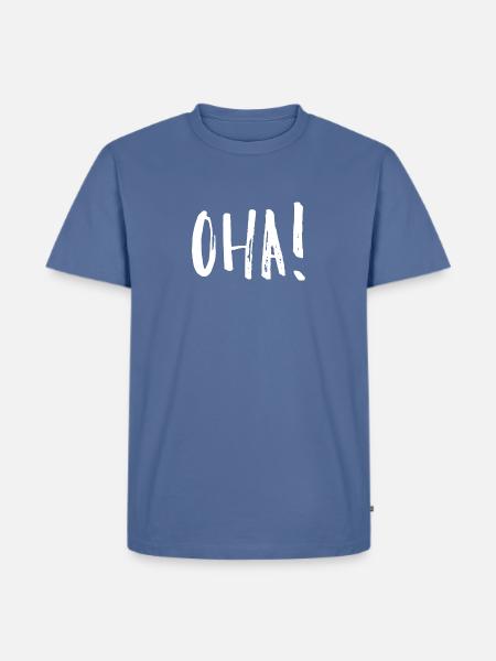 Oha! Tshirt 1 - Männer Premium Bio T-Shirt - Taubenblau