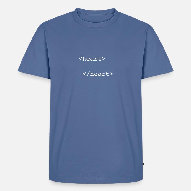 html heart - Männer Premium Bio T-Shirt - Taubenblau