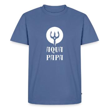 Aqua Papa - Super-héros du quotidien mon Père - T-shirt Premium bio Homme - bleu pigeon - Devant - Nico (187cm)