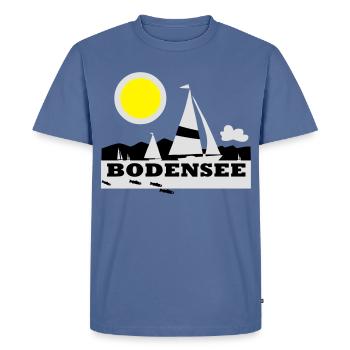 Bodensee T-Shirt - Men's Premium Organic T-Shirt - stone blue - Front - Nico (187cm)