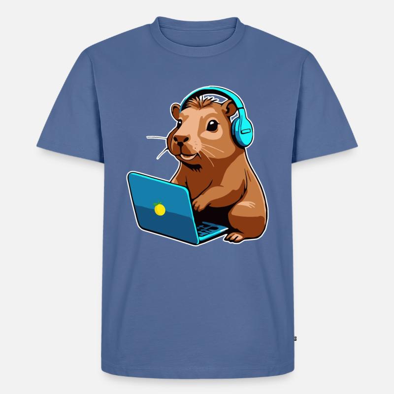 Capybara Programmierer Coder Computer - Männer Premium Bio T-Shirt - Taubenblau