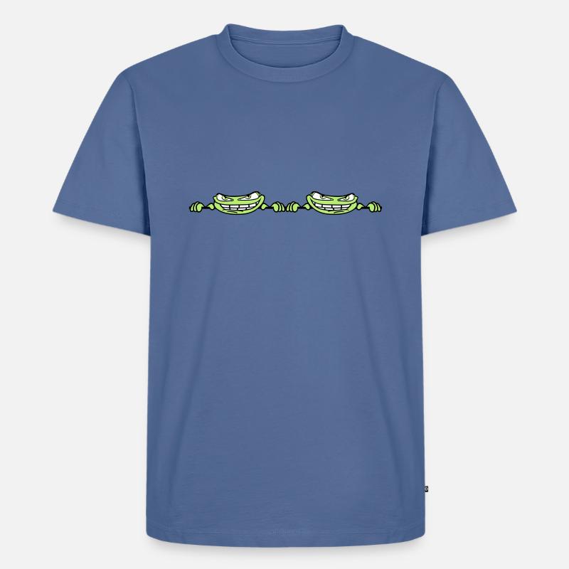 2 freunde team paar duo verstecken rahmen text - Männer Premium Bio T-Shirt - Taubenblau