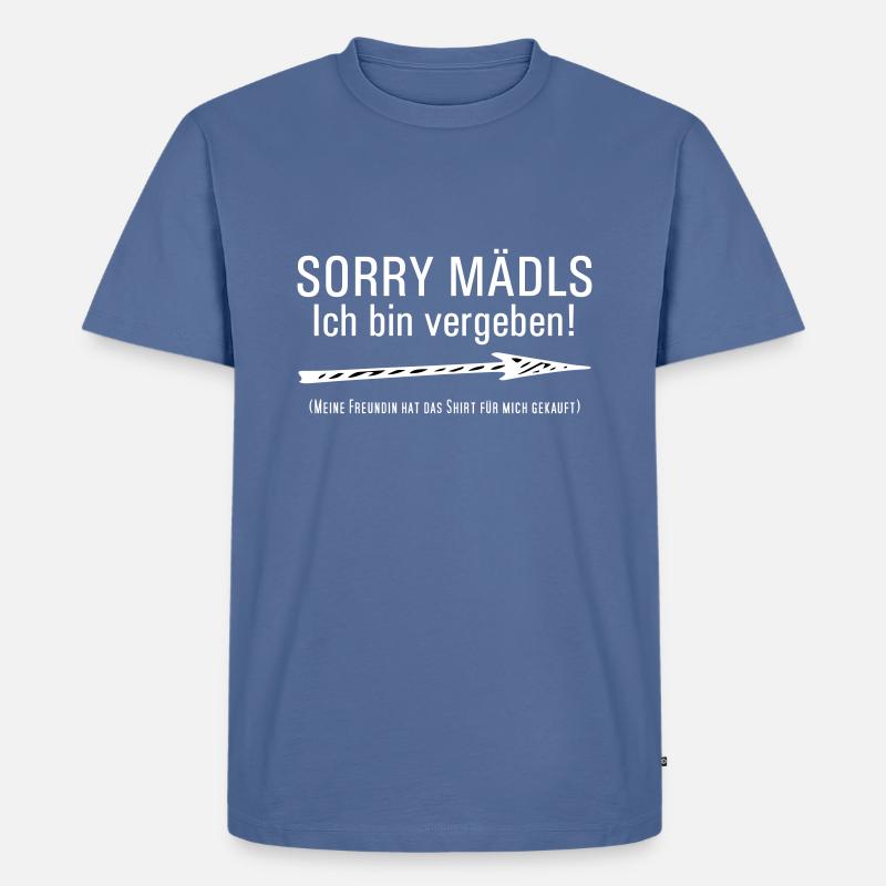 sorry mädls ich bin vergeben - Männer Premium Bio T-Shirt - Taubenblau