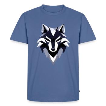 Conception du logo Wolf Low Poly - T-shirt Premium bio Homme - bleu pigeon - Devant - Nico (187cm)
