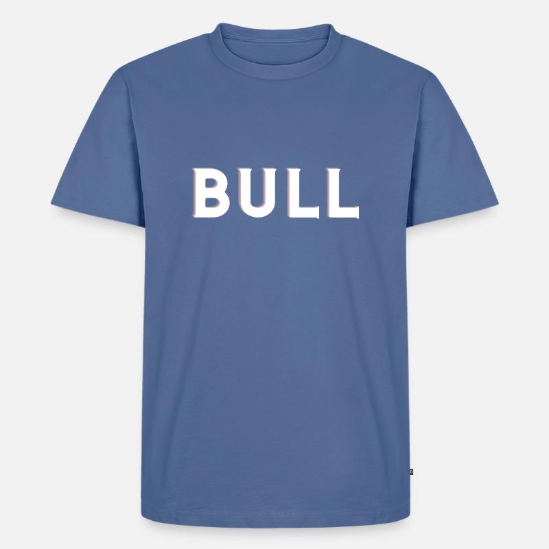 Stier, Text,Logo Design, - Männer Premium Bio T-Shirt - Taubenblau