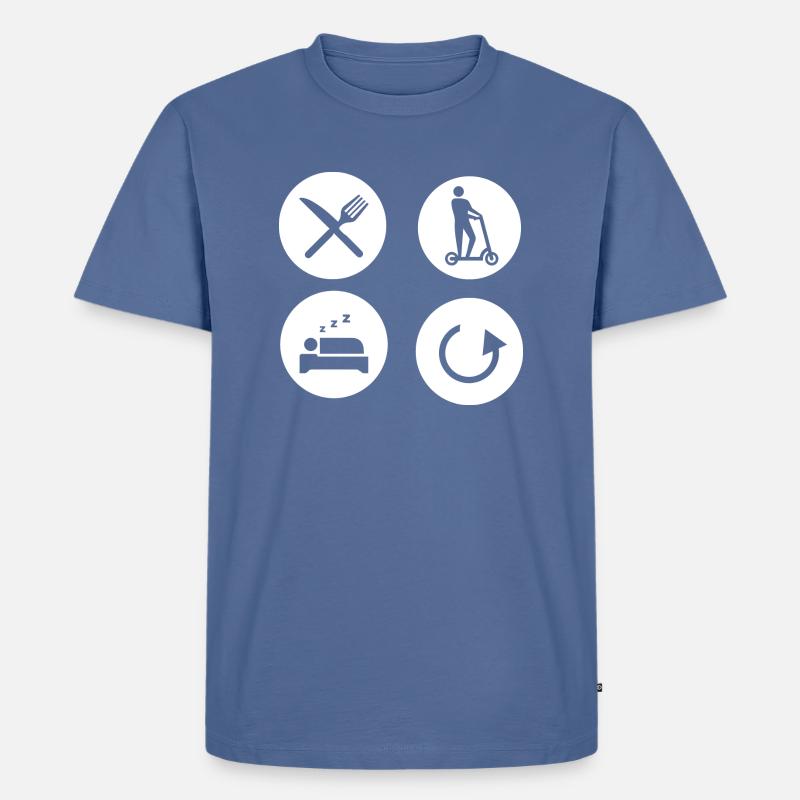 E-Scooter E-Roller Scooter - Männer Premium Bio T-Shirt - Taubenblau