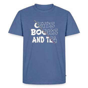 Mammal Chat Humour Cat Face Sweats à capuche et sweat-shirts - T-shirt Premium bio Homme - bleu pigeon - Devant - Nico (187cm)