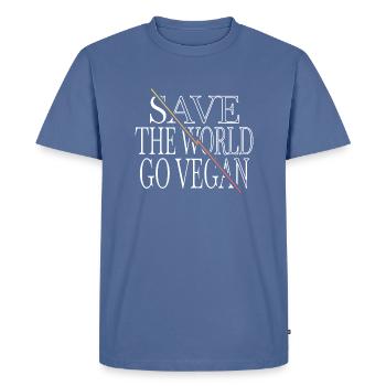 veganism birthday present statement present idea - Men's Premium Organic T-Shirt - stone blue - Front - Nico (187cm)