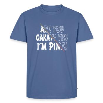 Dino Bike Moon Birthday present idea dinosaur - Men's Premium Organic T-Shirt - stone blue - Front - Nico (187cm)