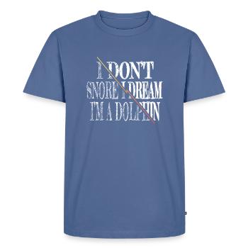 Athlète présente l’idée Beach Gift Swim Team T-shirts - T-shirt Premium bio Homme - bleu pigeon - Devant - Nico (187cm)