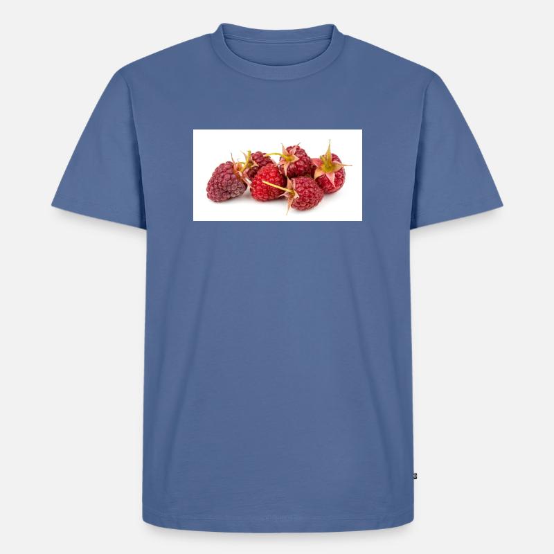 Himbeere. raspberry - Männer Premium Bio T-Shirt - Taubenblau