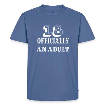 18 Officially an adult - T-shirt Premium bio Homme - bleu pigeon - Devant - Nico (187cm)