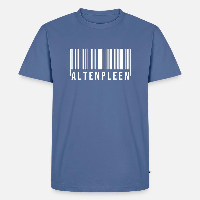 Altenpleen Strichcode - Männer Premium Bio T-Shirt - Taubenblau