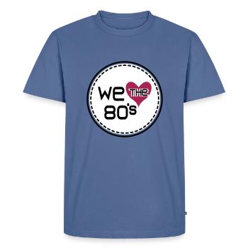 Nous aimons les années 80 - T-shirt Premium bio Homme - bleu pigeon - Devant - Nico (187cm)