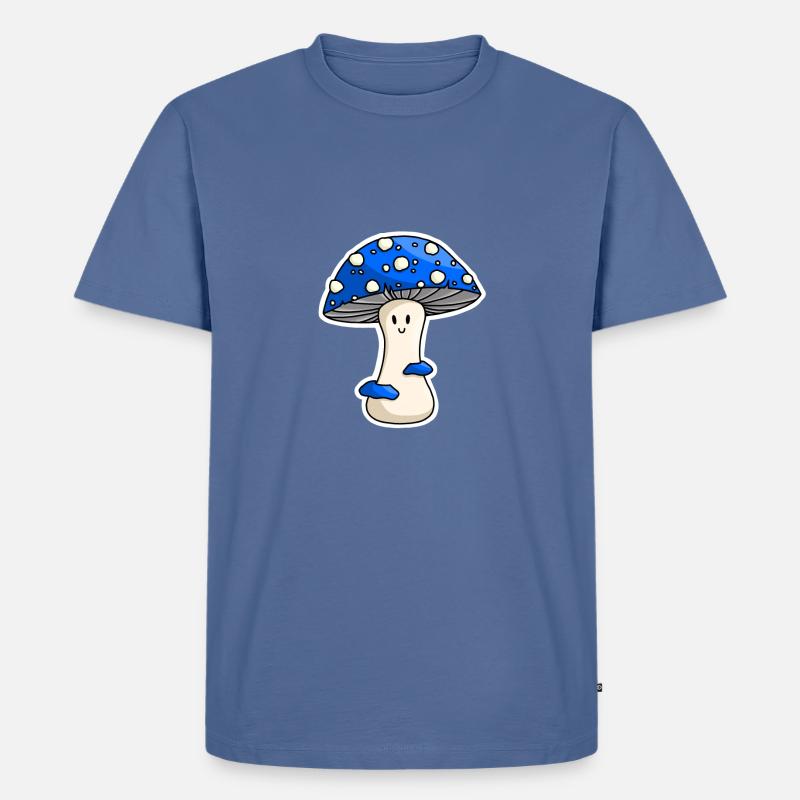 Happy Blue Toadstool - Männer Premium Bio T-Shirt - Taubenblau