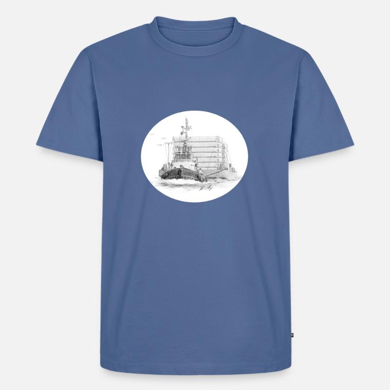 Schlepper mit Anhang - Männer Premium Bio T-Shirt - Taubenblau