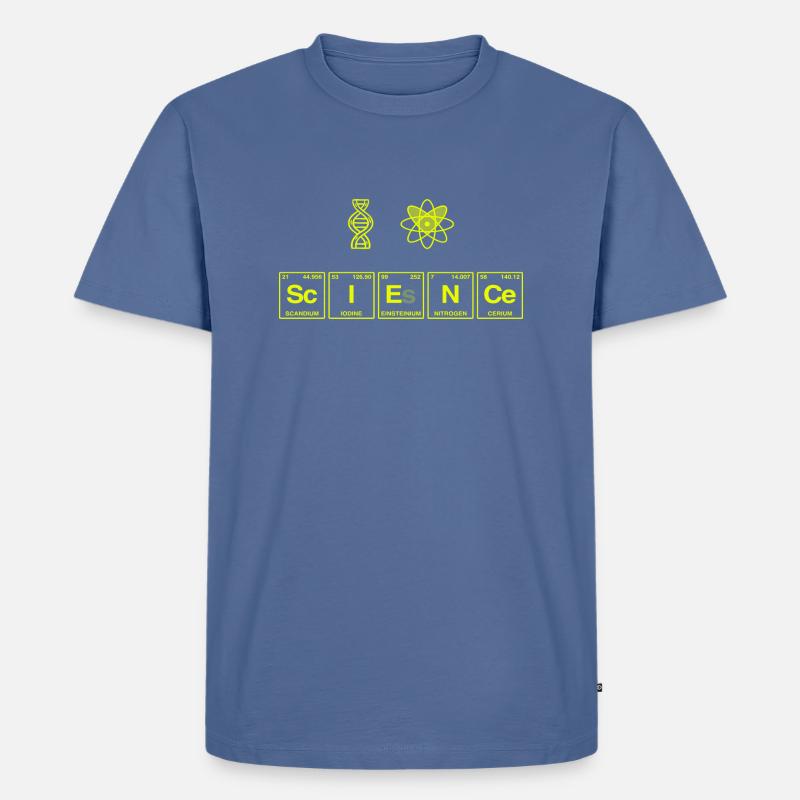 I LOVE SCIENCE - Elemente Perdiodensystem - Männer Premium Bio T-Shirt - Taubenblau