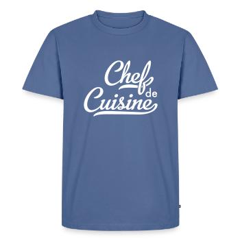 Chef de Cuisine - T-shirt Premium bio Homme - bleu pigeon - Devant - Nico (187cm)