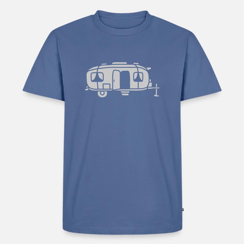 Wohnwagen Comic Design Camping - Männer Premium Bio T-Shirt - Taubenblau