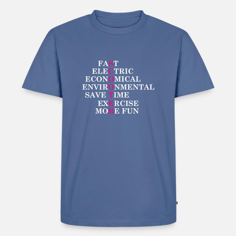 E-Scooter Roller Scooter - Männer Premium Bio T-Shirt - Taubenblau