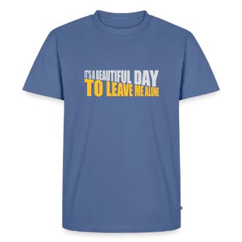 Journée Laissez-moi tranquille - T-shirt Premium bio Homme - bleu pigeon - Devant - Nico (187cm)
