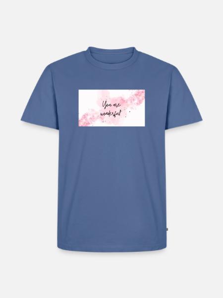 Du bist wunderbar - Männer Premium Bio T-Shirt - Taubenblau
