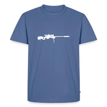 Fusil Sniper - Militaire - Armes - T-shirt Premium bio Homme - bleu pigeon - Devant - Nico (187cm)