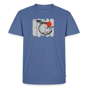 Kitsune - T-shirt Premium bio Homme - bleu pigeon - Devant - Nico (187cm)