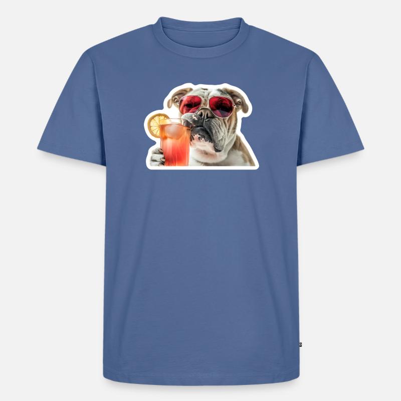 Bully Boire un cocktail - T-shirt Premium bio Homme - bleu pigeon