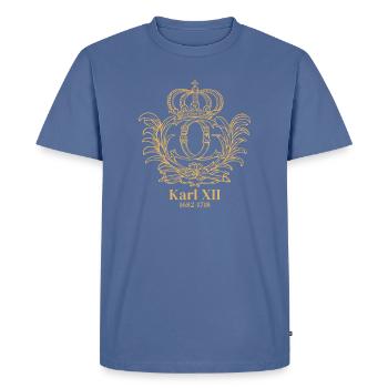 Karl XII. - Monogramm - Männer Premium Bio T-Shirt - Taubenblau - Vorne - Nico (187cm)