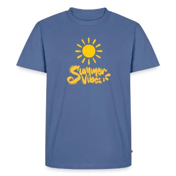Ambiance estivale - T-shirt Premium bio Homme - bleu pigeon - Devant - Nico (187cm)