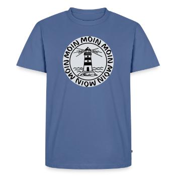 Moin Moin Lighthouse – Maritime Coastal Design - Men's Premium Organic T-Shirt - stone blue - Front - Nico (187cm)