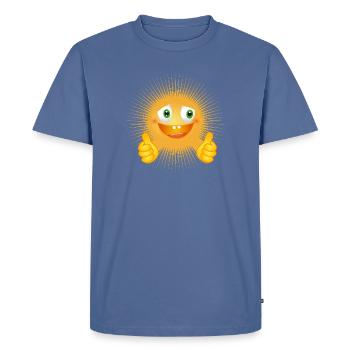 Funny sun – thumbs - Men's Premium Organic T-Shirt - stone blue - Front - Nico (187cm)