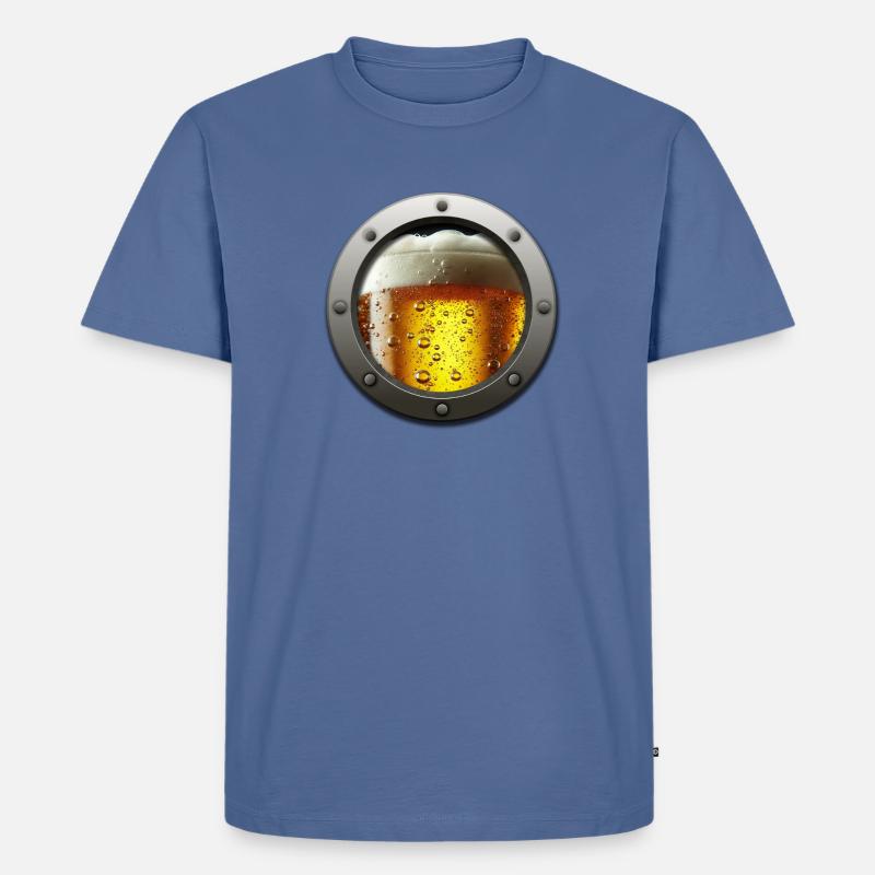 Conception de pinte de réacteur de bière mousseuse - T-shirt Premium bio Homme - bleu pigeon