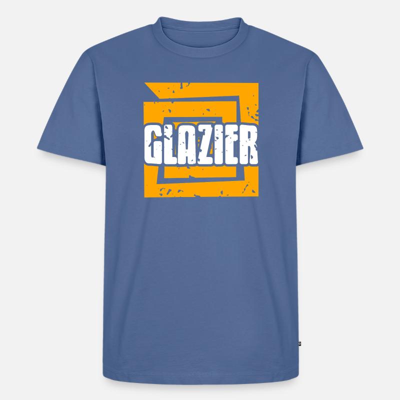 Evolution Glazier Funny Trade Job Progression - Männer Premium Bio T-Shirt - Taubenblau