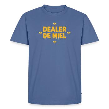 Dealer De Miel Drôle Cadeau Apiculture - T-shirt Premium bio Homme - bleu pigeon - Devant - Nico (187cm)
