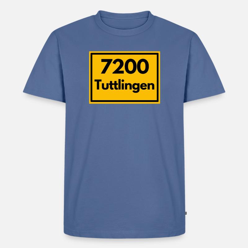 OLD POSTCODE POSTCODE RETRO 7200 TUTTLINGEN - Men's Premium Organic T-Shirt - stone blue