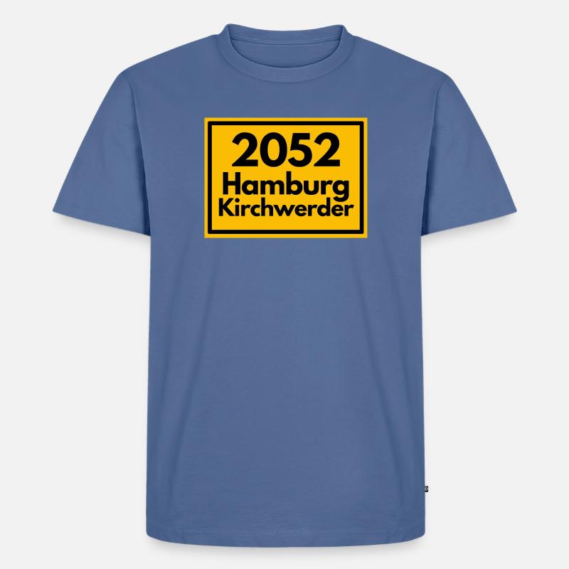 OLD POSTCODE POSTCODE 2053 HAMBURG KIRCHWERDER - Men's Premium Organic T-Shirt - stone blue