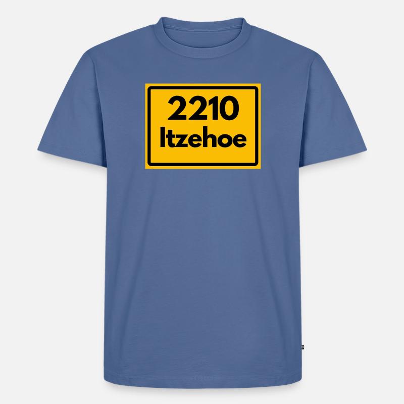 OLD POSTCODE RETRO 2210 ITZHOE – FANS - Men's Premium Organic T-Shirt - stone blue