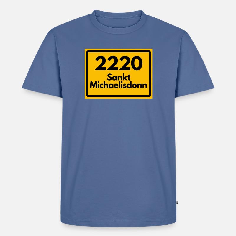 OLD POSTCODE POSTCODE 2220 SANKT MICHAELISDONN - Men's Premium Organic T-Shirt - stone blue