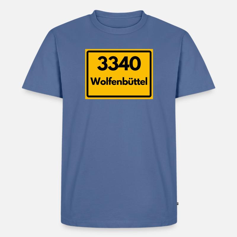OLD POSTCODE POSTCODE RETRO 3340 WOLFENBÜTTEL - Men's Premium Organic T-Shirt - stone blue
