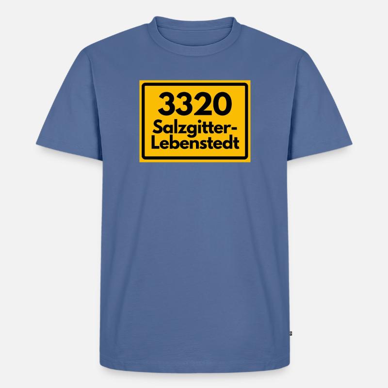 OLD POSTCODE POSTCODE RETRO 3320 SALZGITTER - Men's Premium Organic T-Shirt - stone blue