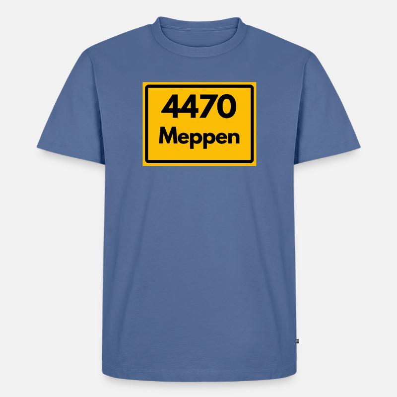OLD POSTCODE POSTCODE RETRO 4470 MEPPEN - Men's Premium Organic T-Shirt - stone blue