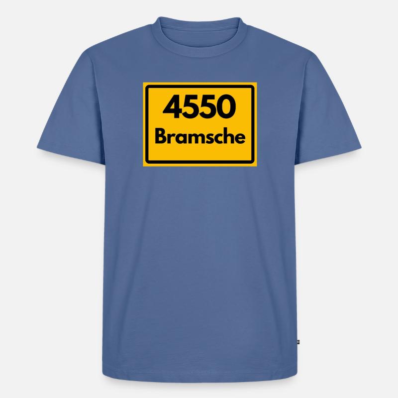 ALTE POSTLEITZAHL PLZ RETRO  4550 BRAMSCHE - Männer Premium Bio T-Shirt - Taubenblau